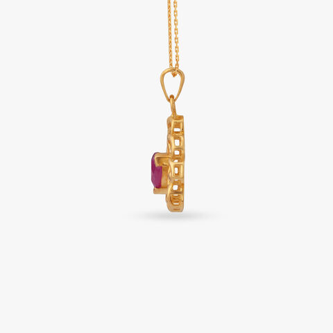 Floral Loop Gold Pendant