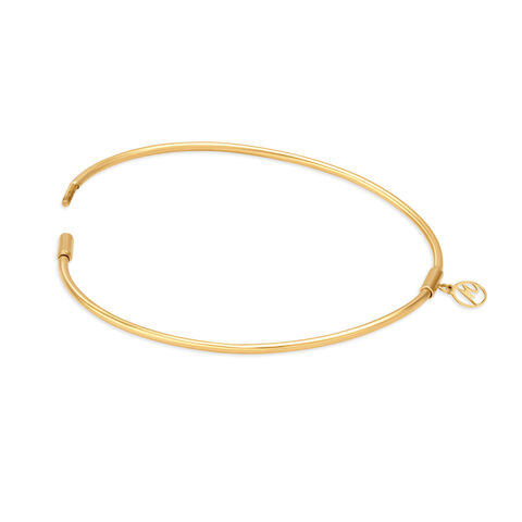 14KT Yellow-Rose Gold Bangle With Charm