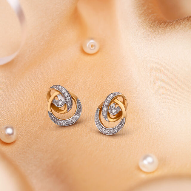 Contemporary Diamond Eternity Stud Earrings