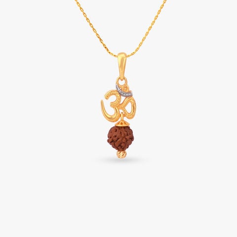 Om Rudraksha Gold Pendant