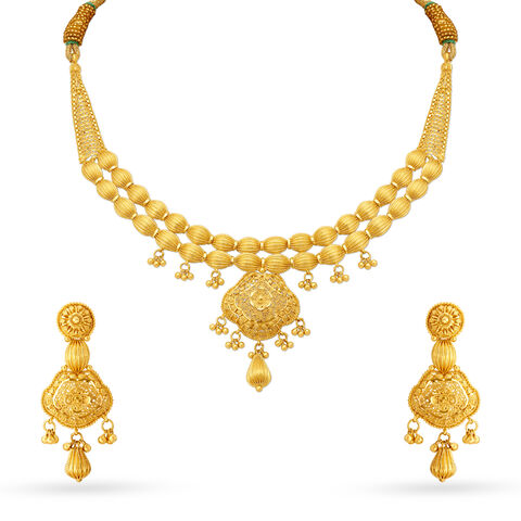 Timeless Beaded Gold Necklace Set