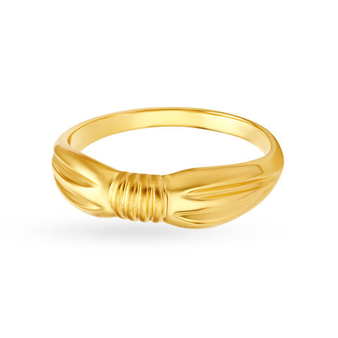 Fascinating 22 Karat Yellow Gold Bow Design Matte Finger Ring