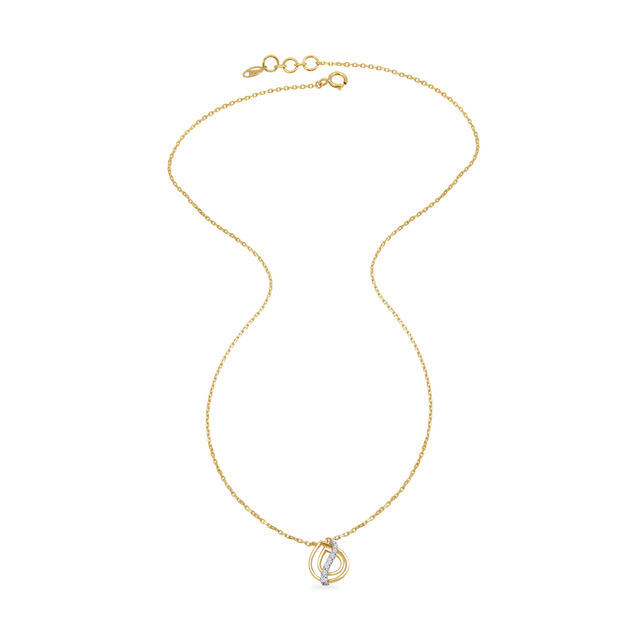 Diamonds & Teardrops Gold Pendant and Chain,,hi-res image number null