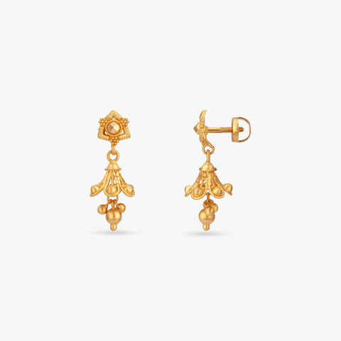 Tiny Tassels Gold Jumka Earrings for Kids