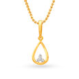 Understated 18 Karat Yellow Gold And Diamond Pendant,,hi-res image number null