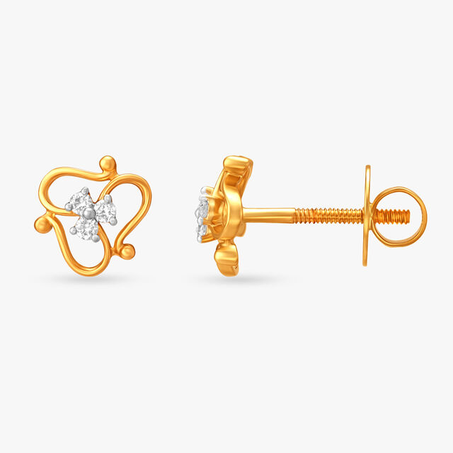 Radiant Floral Diamond Stud Earrings,,hi-res image number null