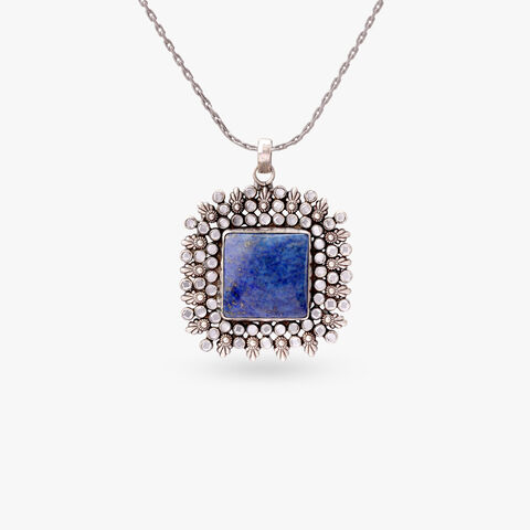 Floral Frame Silver Pendant