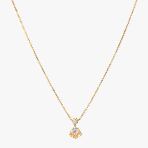 Prism Link Diamond Pendant with Chain