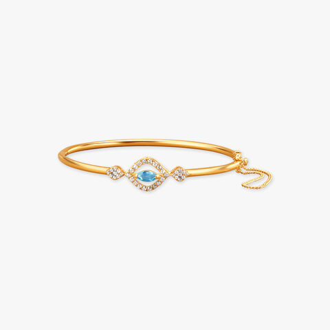 Glint Open Polki Gold Bangle