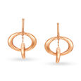 Shiny 18 Karat Rose Gold Round Drop Earrings,,hi-res image number null