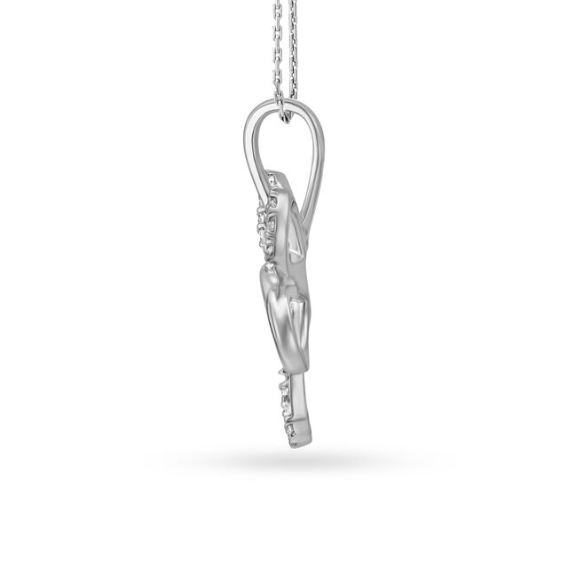 Fancy Floral White Platinum Pendant,,hi-res image number null