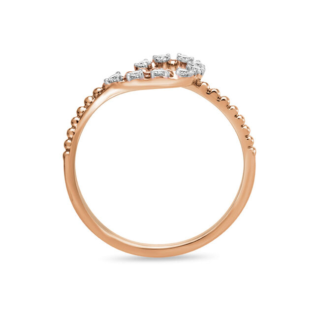 14 KT Wavy Rose Gold and Diamond Ring,,hi-res image number null