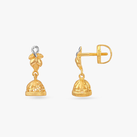 Blossom Dome Gold Jhumka Earrings