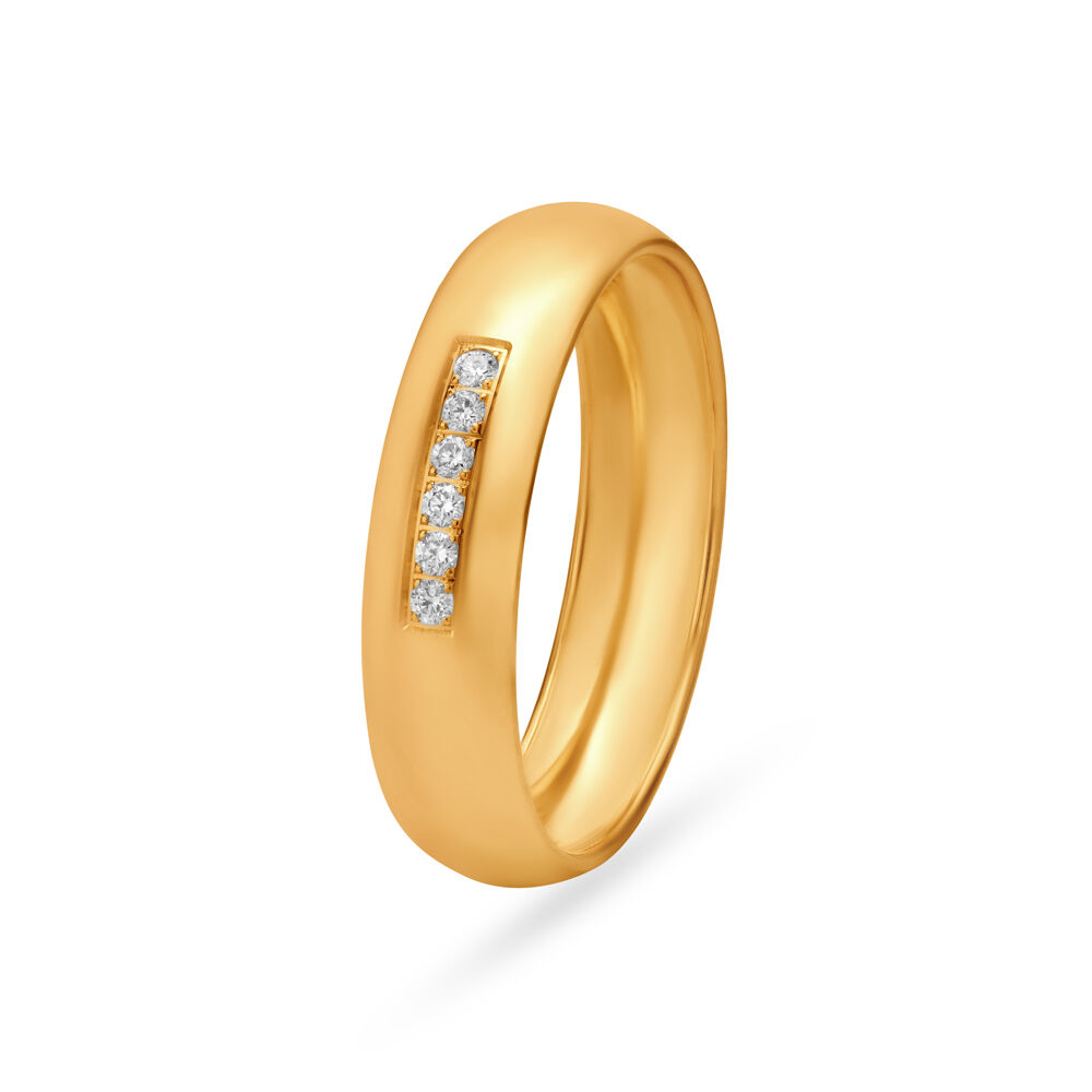 Tanishq Yellow Gold Diamond Finger Ring 500177FDAMAA30 at Rs 25521/piece in  Jaipur