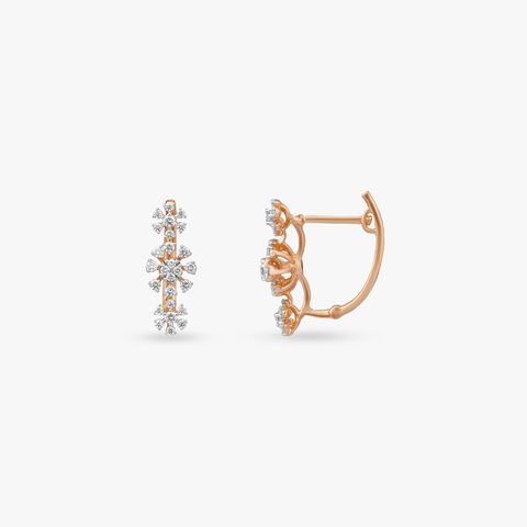 Radiant Petal Diamond Hoop Earrings