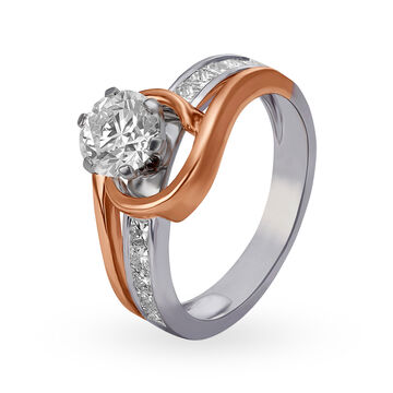Spellbinding 18 Karat White Gold And Diamond Swirled Ring