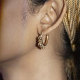 Disco Ball Gold Hoop Earrings 2