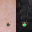 Midnight Firefly Gold & Topaz Pendant with Chain 