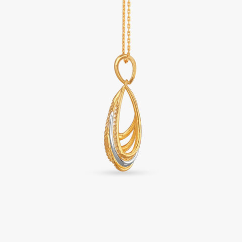 Ribbon Loop Gold Pendant