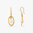 Minimal Pearl Hoop Earrings,,hi-res image number null