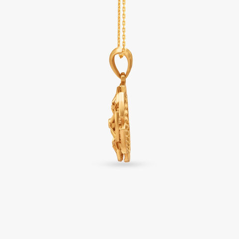 Sunburst Medallion Gold Pendant for Men
