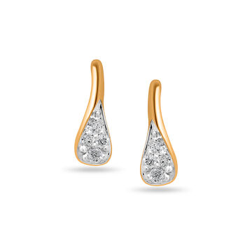 14KT Yellow Gold Glam Chic Mamma Mia Stud Earrings for Kids