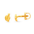Dainty Leaf Gold Stud Earrings for Kids,,hi-res image number null