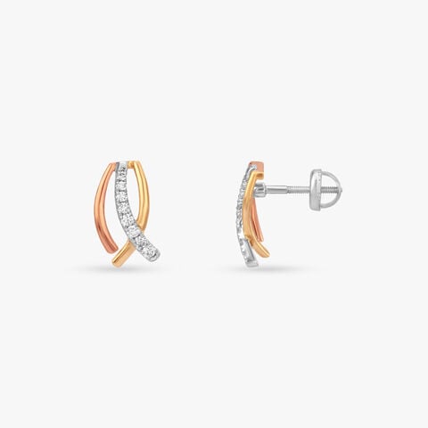 Entwined Spark Diamond Stud Earrings