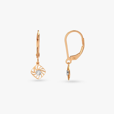 Twinkle Swirls Diamond Hoop Earrings for Kids