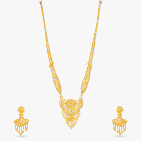 Jhaalar Arch Gold Necklace Set