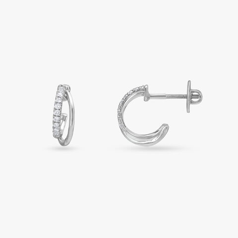Celestial Arc Diamond Hoop Earrings