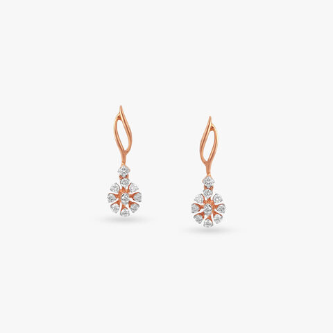 Floral Spark Diamond Drop Earrings