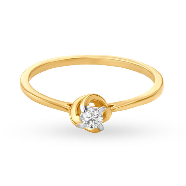 14KT Yellow Gold Ring For Women In Floral Design,,hi-res image number null