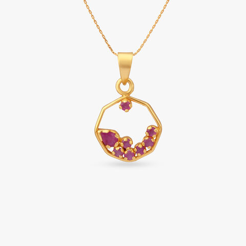 Scarlet Petal Gold Pendant