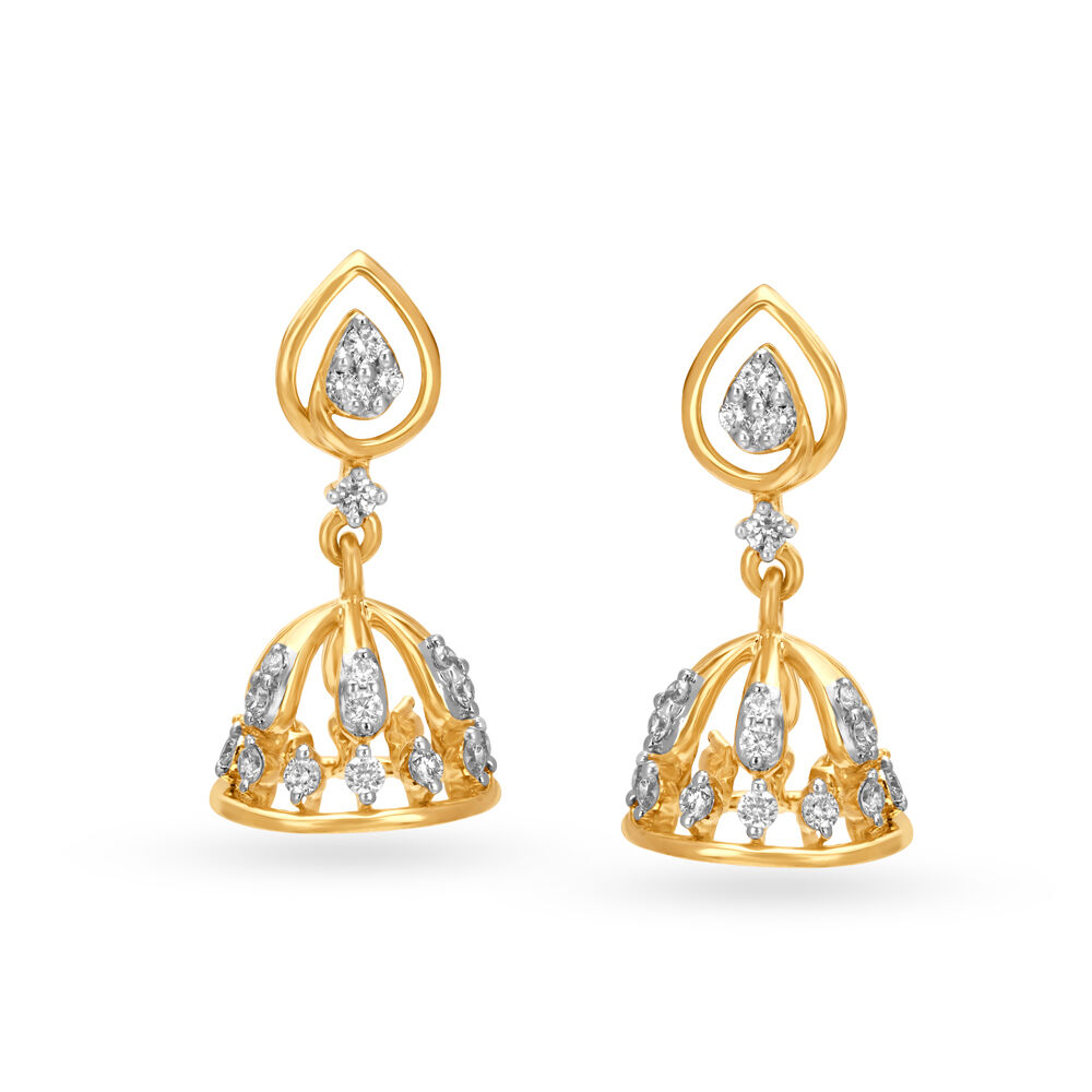 Diamond jhumka earrings shop tanishq with price