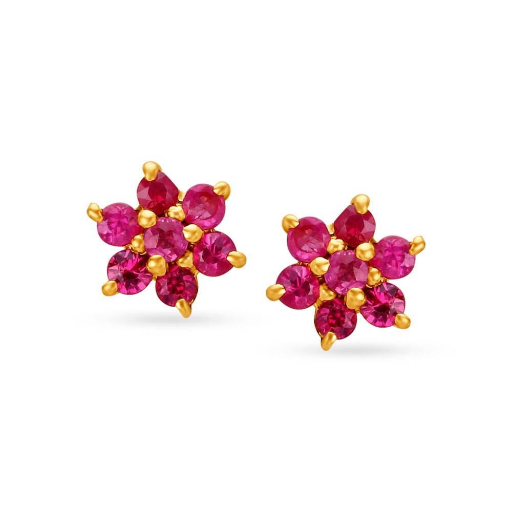 Ruby earrings clearance tanishq