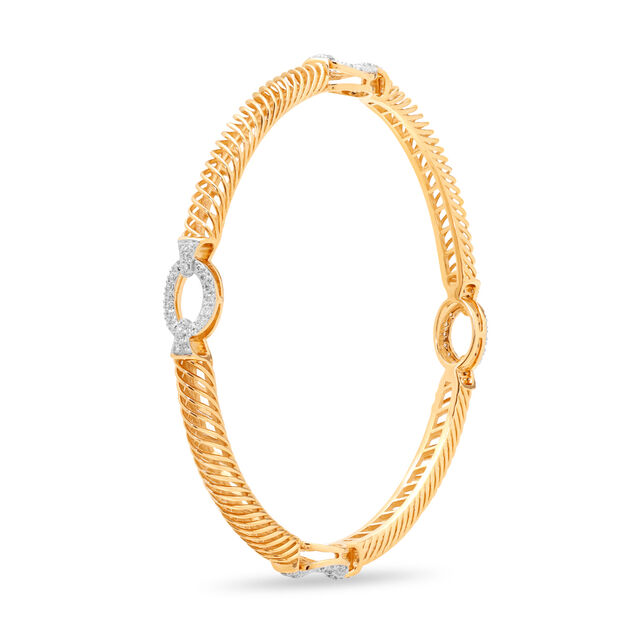 14 KT Yellow Gold Classy Contemporary Bangle,,hi-res image number null