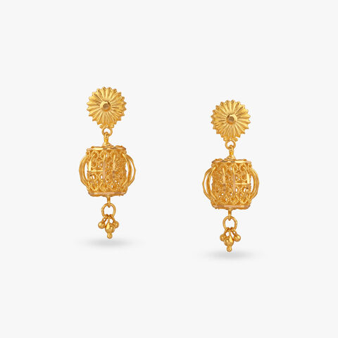 Royal Filigree Gold Jhumka Earrings