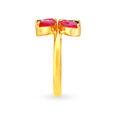 Floral 22 Karat Gold, Ruby And Emerald Ring,,hi-res image number null