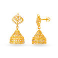 Queenly 22 Karat Yellow Gold And Polki Diamond Jhumkas,,hi-res image number null