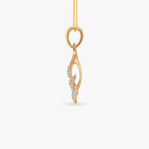 Flame Curve Diamond Pendant
