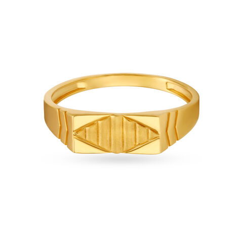 Geometric Gold Finger Ring For Men