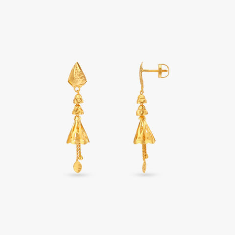 Angular Charm Gold Drop Earrings