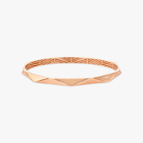 Faceted Edge Gold Bangle