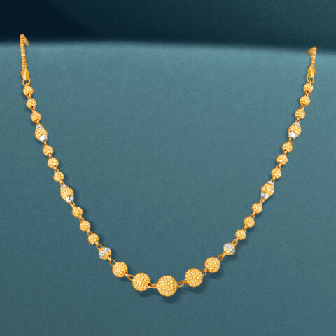 Spangled Yellow Gold Beaded Chain