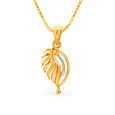 Abstract Artistic Leafy Gold Pendant,,hi-res image number null