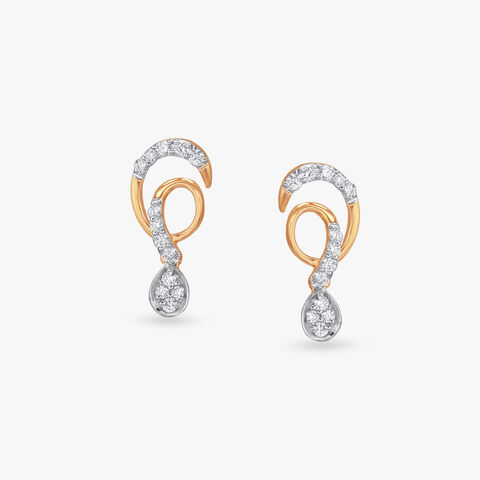 Glimmer Loop Diamond Drop Earrings