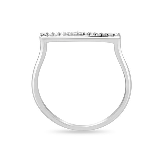 18KT White Gold Minimal Diamond Ring,,hi-res image number null