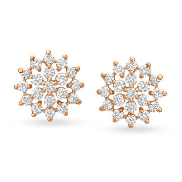 Floral Beauty Diamond Stud Earrings