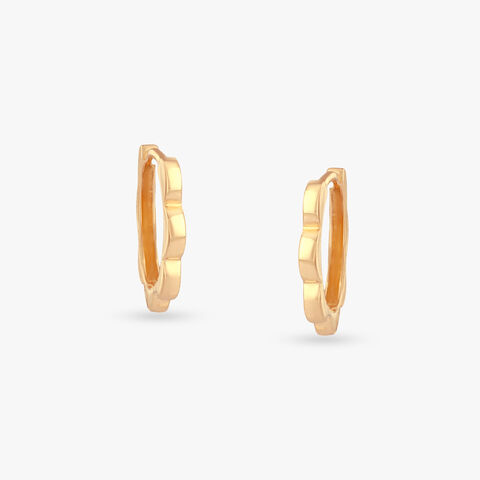 Scalloped Bloom Gold Hoop Earrings